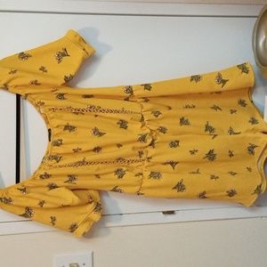 Kendall & Kylie Yellow Floral Flirty Romper